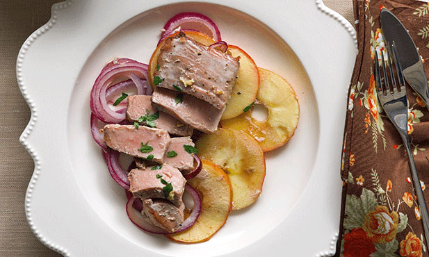 Lomos de atún con manzana