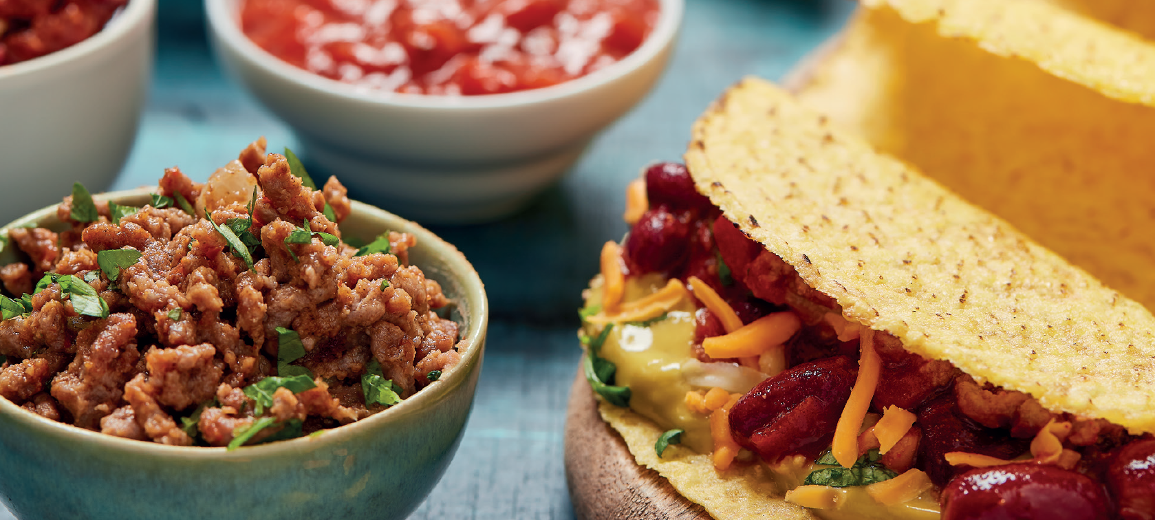 Tacos de Carne y Chili