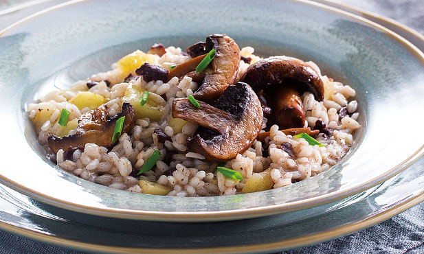 Risotto con morral y setas