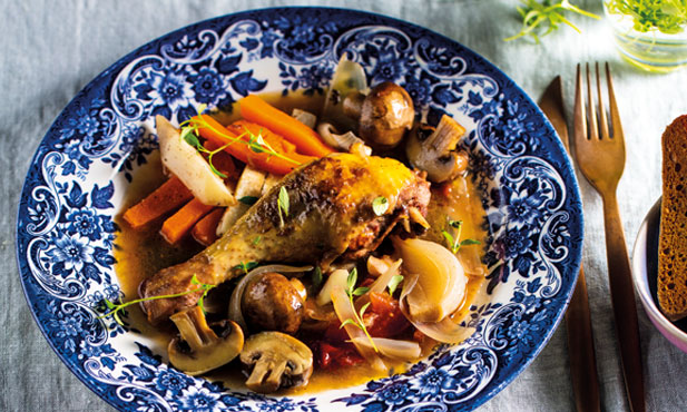 Pollo del campo con las verduras