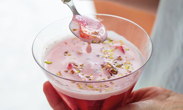 Fresas de gelatina con yogurt