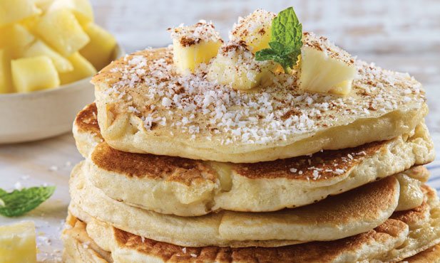 Panqueques de coco y piña