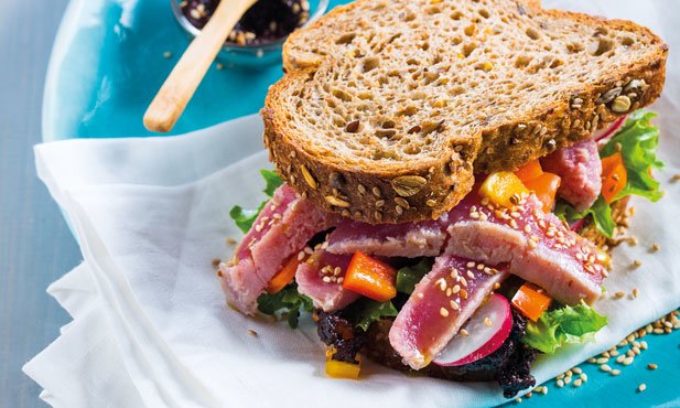 Sandwich de atún a la parrilla